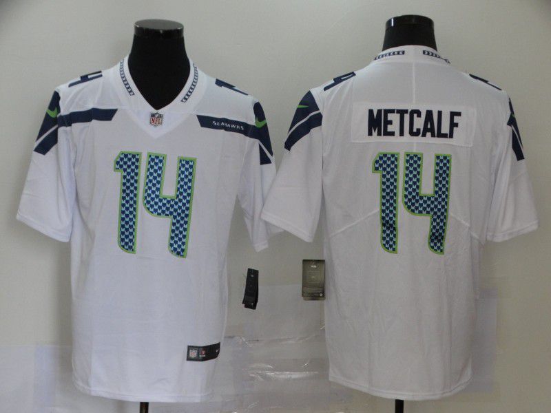 Men Seattle Seahawks #14 Metcalf White Nike Vapor Untouchable Stitched Limited NFL Jerseys